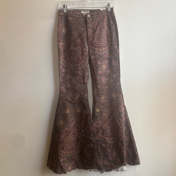 Free People | Just Float On Printed Flare Jeans - Picture 2 of 5